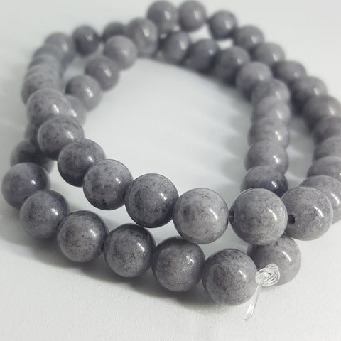 Natural Mashan Jade Round Beads Dyed, Gray, 8mm, approx 51pcs TRC436
