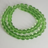 Glass Round Beads Light Green, 6mm, Hole: 1mm; approx 50pcs TRC444
