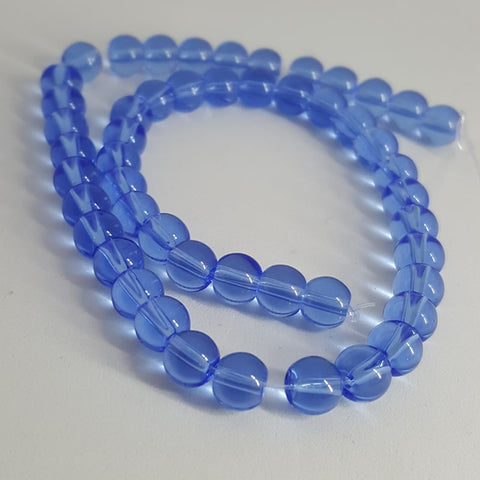 Glass Round Beads Cornflower Blue, 6mm, Hole: 1mm approx 50pcs TRC442