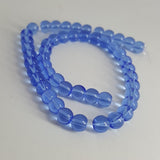 Glass Round Beads Cornflower Blue, 6mm, Hole: 1mm approx 50pcs TRC442