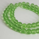 Glass Round Beads Light Green, 6mm, Hole: 1mm; approx 50pcs TRC444