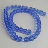 Glass Round Beads Cornflower Blue, 6mm, Hole: 1mm approx 50pcs TRC442