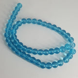 Glass Round Beads Medium Aquamarine, 6mm, Hole: 1mm approx 50pcs TRC443