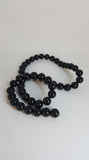 Natural Black Agate Round Beads Strands, Grade A, Dyed, 8mm, Hole: 1mm; about 52pcs/strand, 15.5" TRC447