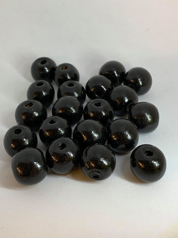 Black Wooden Round Chunky Beads Dyed, about 19~20mm in diameter, 17.5~18mm thick, hole:4.5mm Approx 20 pcs TRC446