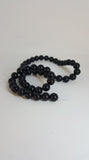 Natural Black Agate Round Beads Strands, Grade A, Dyed, 8mm, Hole: 1mm; about 52pcs/strand, 15.5" TRC447