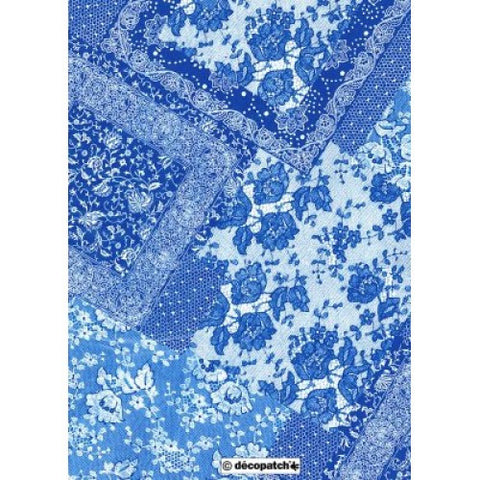 Decopatch Blue and White Lace Paper 30x40cm 629