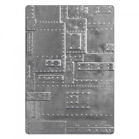 Sizzix 3-D Texture Fades Embossing Folder Foundry By Tim Holtz 662717