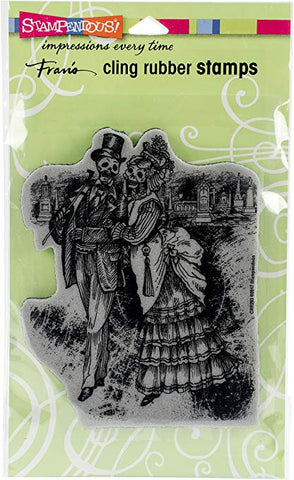Cling Strolling Skeletons Stampendous Fran's Cling Rubber Stamps CRR293