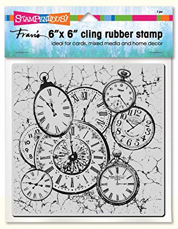 Cling Clock Collage Stampendous Fran's Cling Rubber Stamps 6CR001