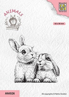 Two Rabbits Clear Stamp by Nellie Snellen Nellies Choice ANI026