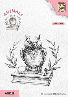 Owl With Book Clear Stamp by Nellie Snellen Nellies Choice ANI028