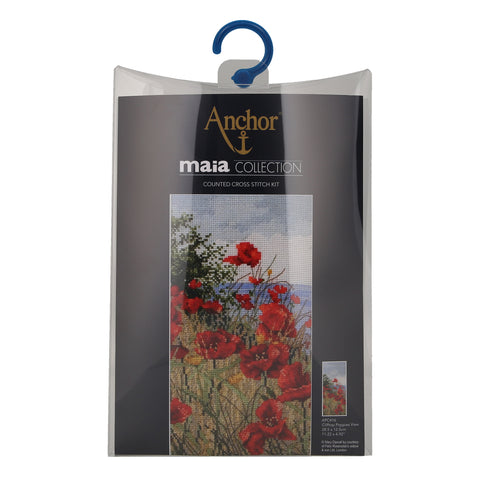 Clifftop Poppies View Mary Dipnall Maia Collection Counted Cross Stitch Kit By Anchor APC416