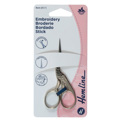 Embroidery Stork Scissors 9cm or 3.5in Gold B5427