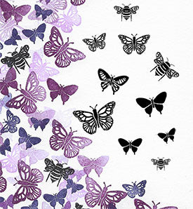 Bees and Butterflies Majestix Clear Peg Stamp Set By Card-io CDMABE-03