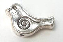 Bird Antique Silver, Double Sided Tibetan Style Beads. Lead, Nickel, Cadmium Free 9mm TRC327