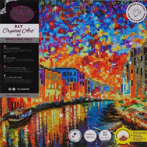 Grand Canal Venice 30 x 30cm (Medium) Framed Crystal Art Kit By Craft Buddy CAK-A148M