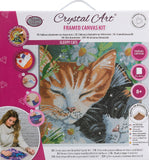 Sleepy Cats 30x30cm Framed Crystal Art Kit By Craft Buddy CAK-A170M