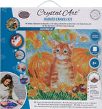 Autumn Cat 30x30cm Framed Crystal Art Kit By Craft Buddy CAK-A179M