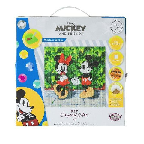 Disney Minnie and Mickey Mouse 30 x 30cm (Medium) Framed Crystal Art Kit By Craft Buddy CAK-DNY703M
