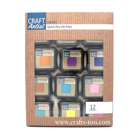 Quick Dry Ink Pads 12 Colours John Next Door For Craft Too By Craft Artist CAT050