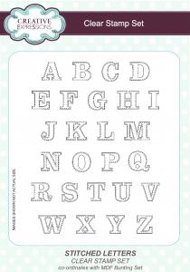 Stitched Letters Clear Stamp Set By Creative Expressions CEC761