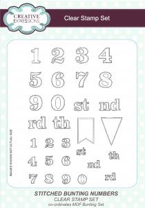 Stitched Bunting Numbers Clear Stamp Set By Creative Expressions CEC762