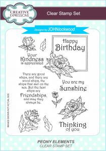 Peony Elements A5 Clear Stamp Set John Lockwood