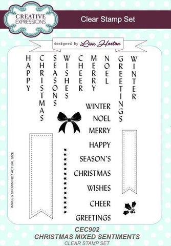 Christmas Mixed Sentiments A5 Clear Stamp Set By Creative Expressions CEC902