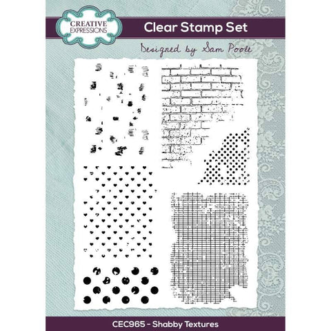 Shabby Textures Clear A5 Stamps Set By Sam Poole CEC965