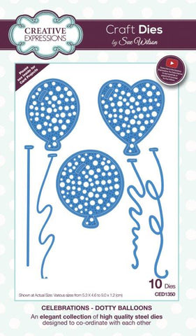 Dotty Balloons Celebrations Collection Dies By Sue Wilson Creative Expressions CED1350