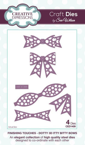 Finishing Touches Collection Dotty 3D Itty Bitty Bow By Sue Wilson Creative Expressions CED1409