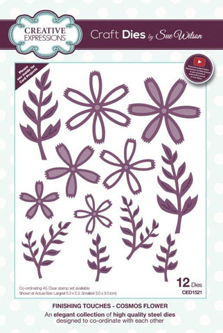 Cosmos Flower Dies Finishing Touches Collection By Sue Wilson Creative Expressions CED1521