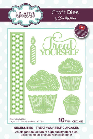 Treat Yourself Cupcakes Necessities Collection Die CED23023 By Sue Wilson Creative Expressions CED23023