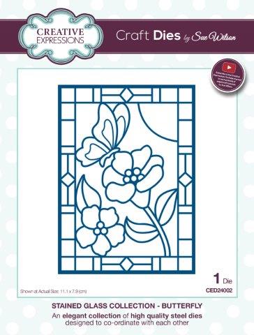 Butterfly Stained Glass Collection Die By Sue Wilson Creative Expressions CED24002
