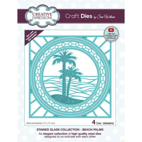 Beach Palms Stained Glass Collection Die By Sue Wilson Creative Expressions CED24012