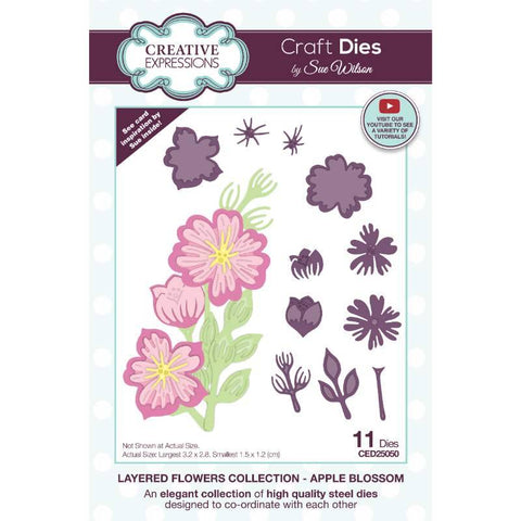 Apple Blossom Layered Flowers Collection Sue Wilson Creative Expressions CED25050