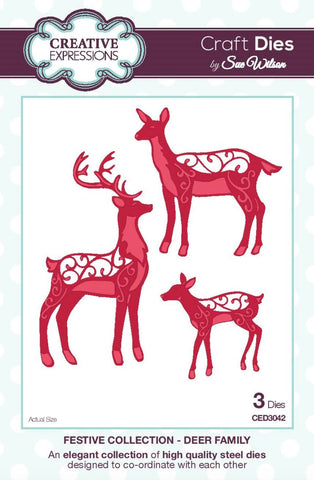 Deer Family Festive Collection Dies Sue Wilson Creative Expressions CED3042