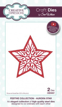 Aurora Star Festive Collection Creative Expressions Craft Dies by Sue Wilson CED3057