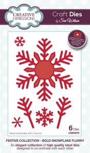 Bold Snowflake Flurry Festive Collection Craft Dies By Sue Wilson Creative Expressions CED3076
