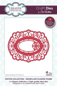 Snowflake Filigree Frame Craft Dies Creative Expressions by Sue Wilson Festive Collection CED3078