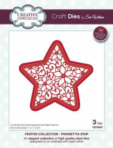 Poinsettia Star Festive Collection Craft Die By Sue Wilson Creative Expressions CED3093
