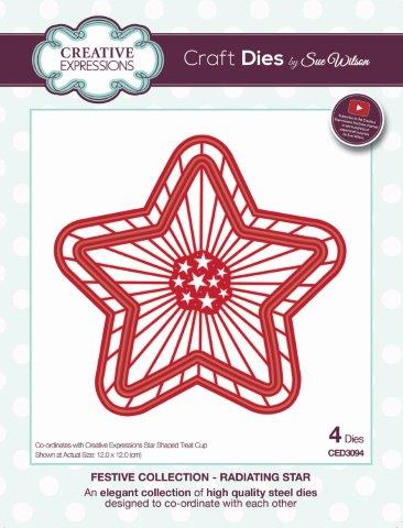 Radiating Star Festive Collection Craft Die By Sue Wilson Creative Expressions CED3094
