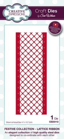 Lattice Ribbon Festive Collection Die by Sue Wilson Festive Collection CED3113