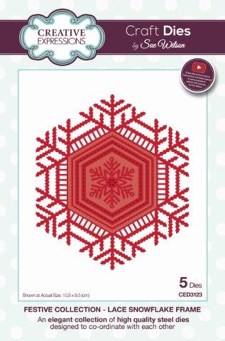 Lace Snowflake Frame Festive Collection By Sue Wilson Creative Expressions CED3123