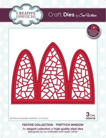 Triptych Window Festive Collection Craft Die Creative Expressions Sue Wilson CED3139
