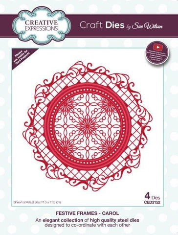 Carol Festive Frame Collection Creative Expressions Sue Wilson Cutting Die CED3152