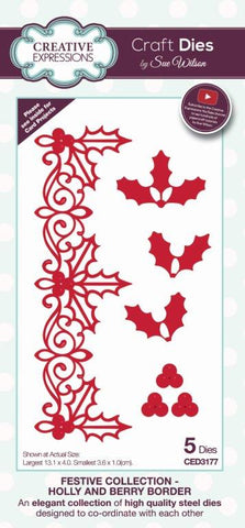Holly and Berry Border Craft Dies by Sue Wilson Creative Expressions CED3177