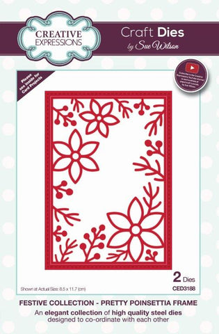 Pretty Poinsettia Frame Creative Expressions Craft Dies by Sue Wilson CED3188