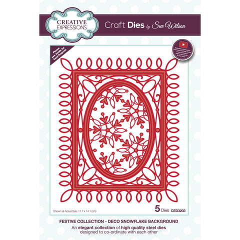 Deco Snowflake Background Festive Collection by Sue Wilson Creative Expressions CED3203